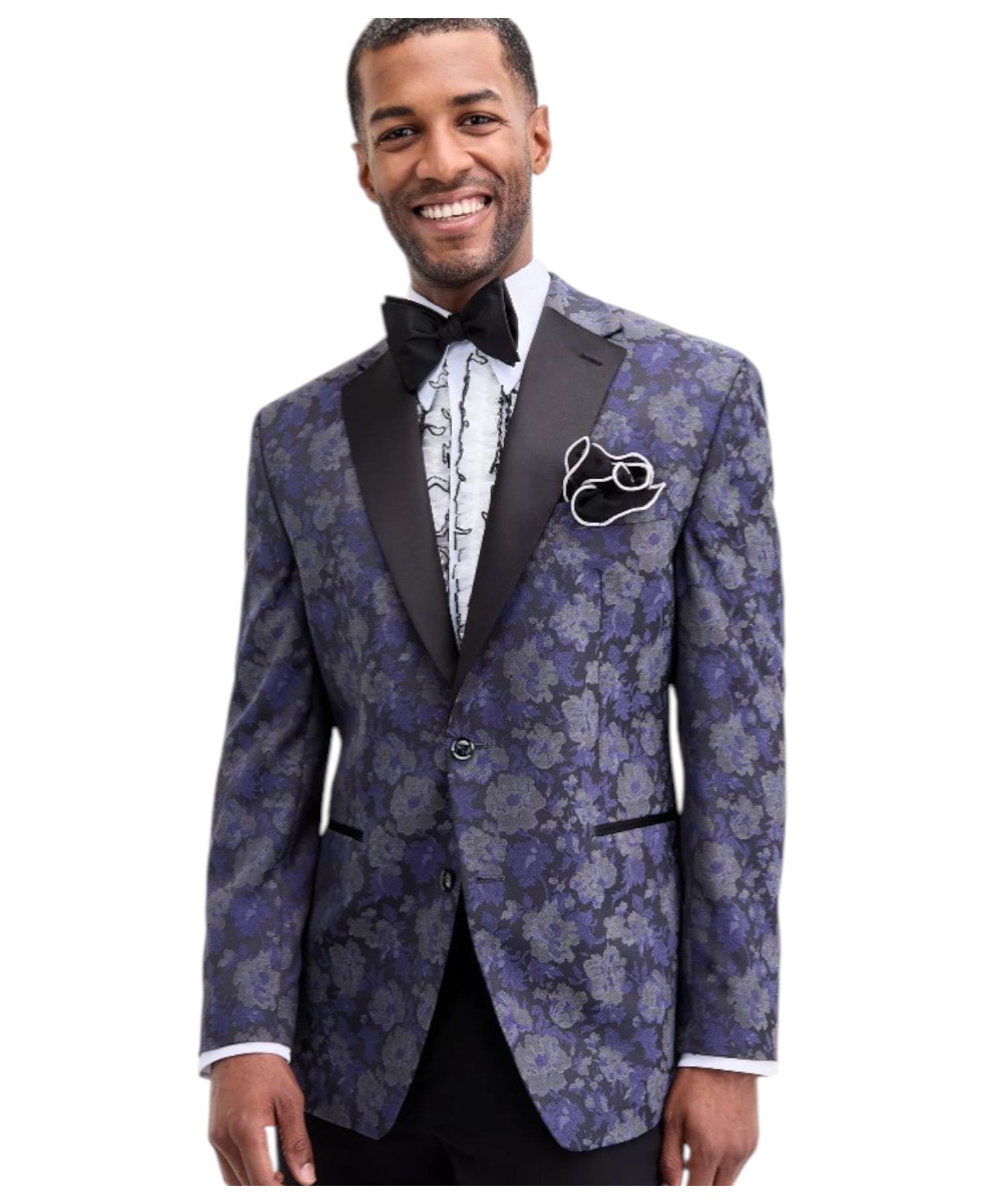 Tayion Mens Classic fit Suit Jacket Blazer 40 S Purple Floral